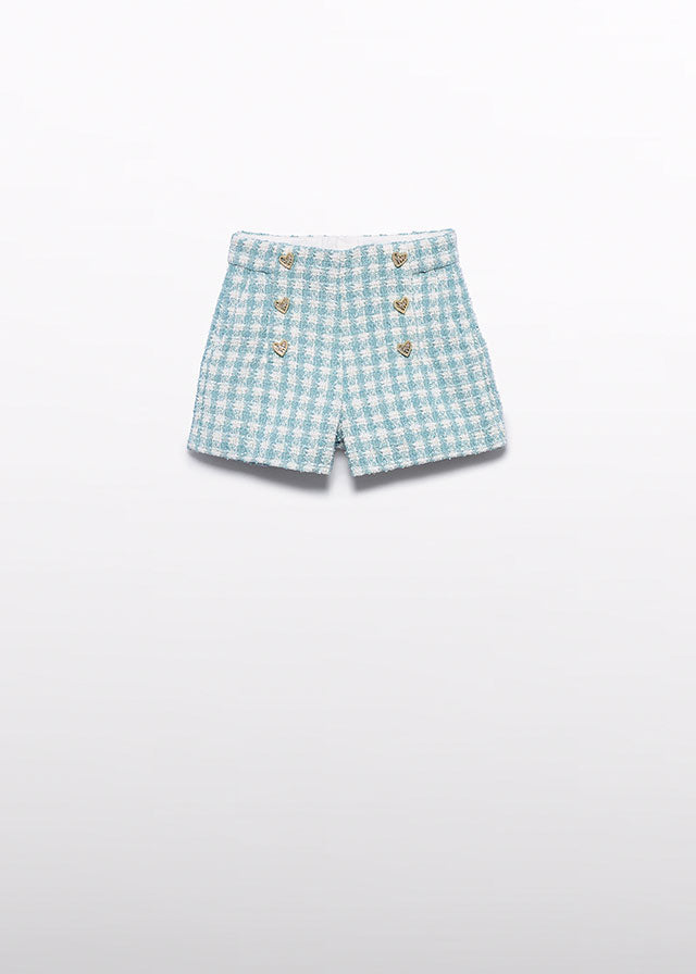 Abel & Lula Plaid Shorts & White Top