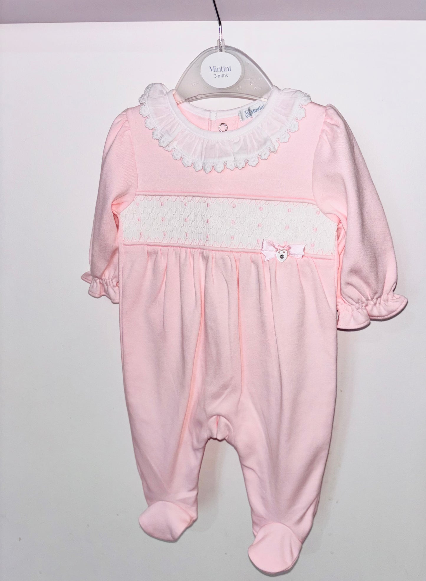 Mintini Pink Smock Onesie AW25