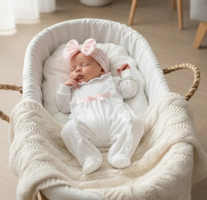 Pex White Pink Victoria Sleepsuit