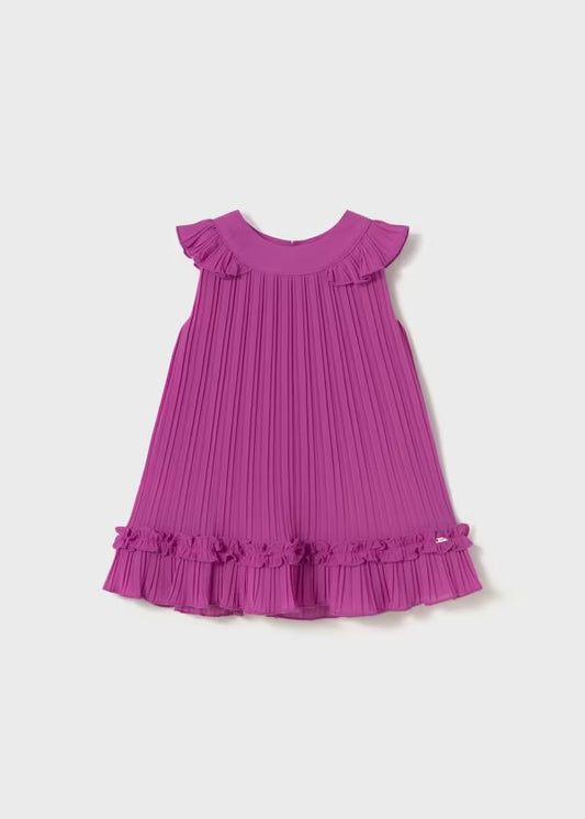 Mayoral Pink Pleated Chiffon Dress