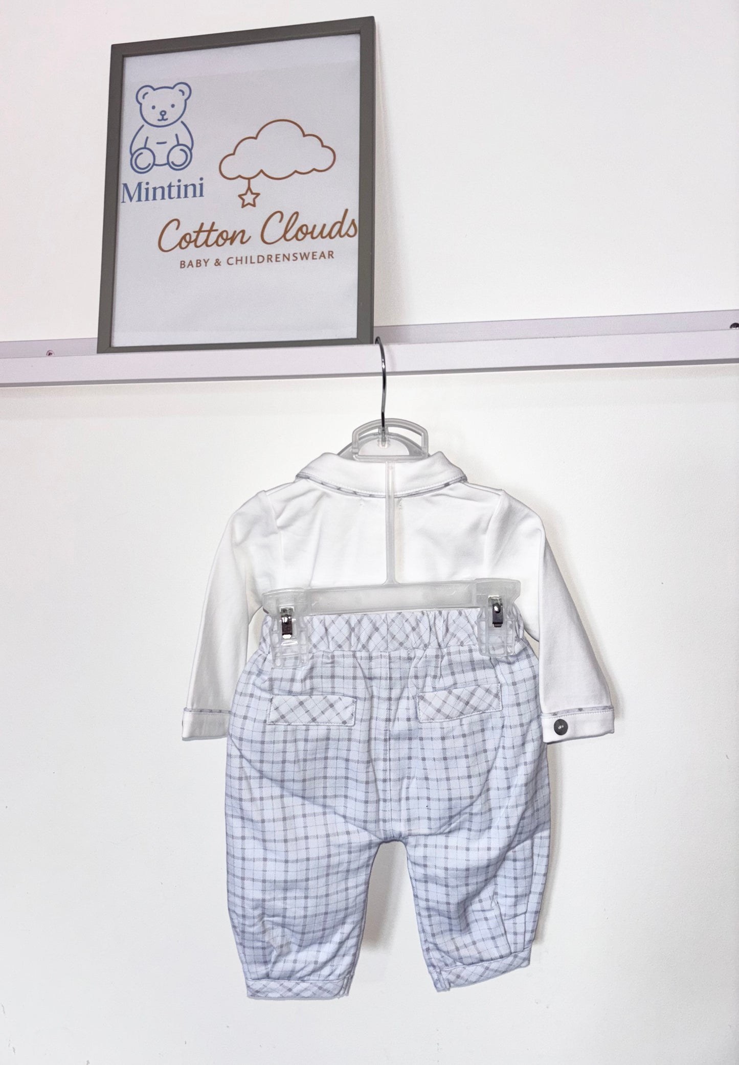 Mintini Blue Check Trouser Set