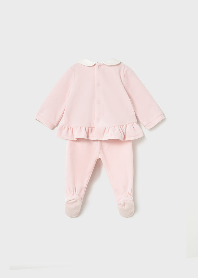 Mayoral Pink Velour Trouser Set