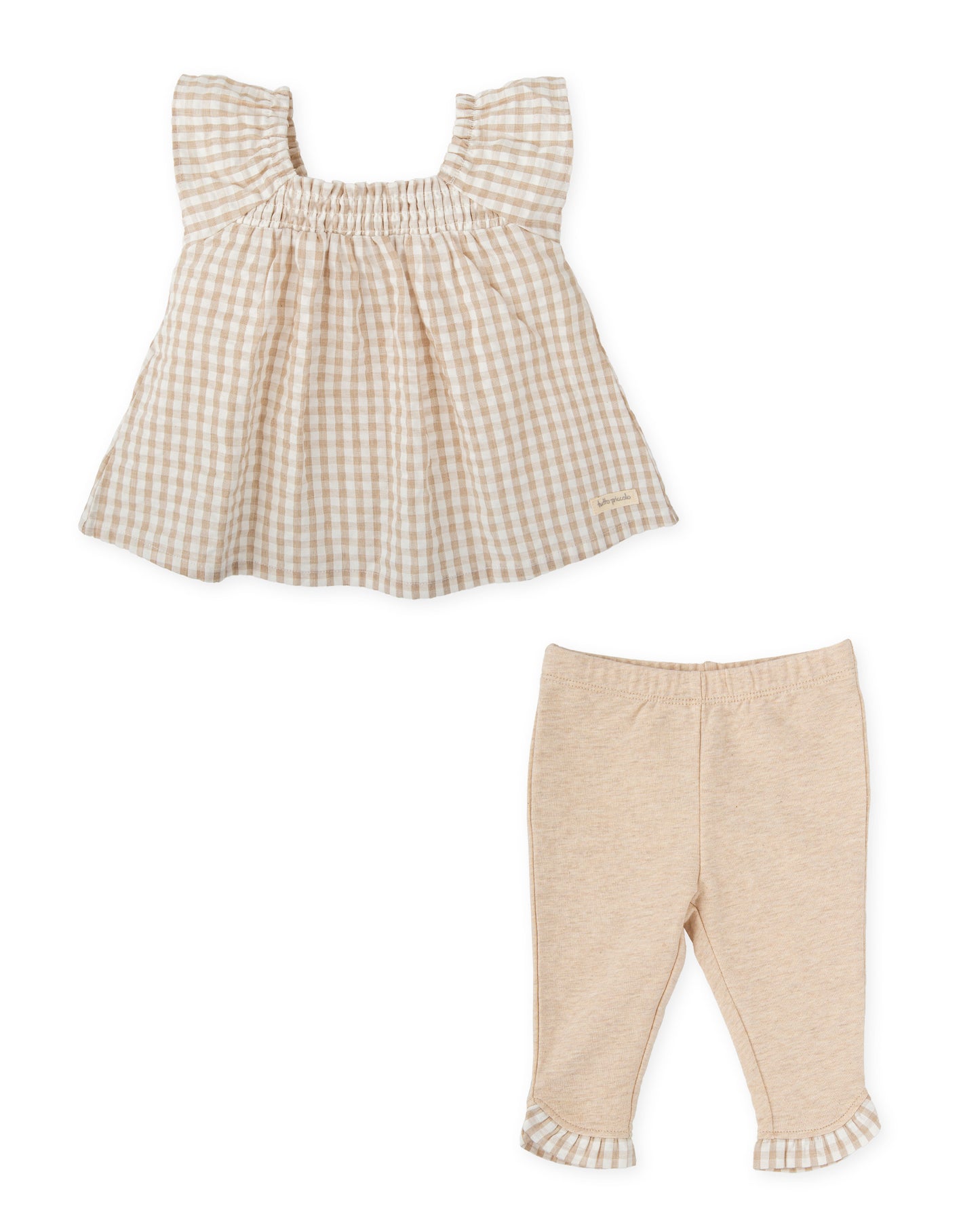Tutto Piccolo Sand Gingham Legging Set
