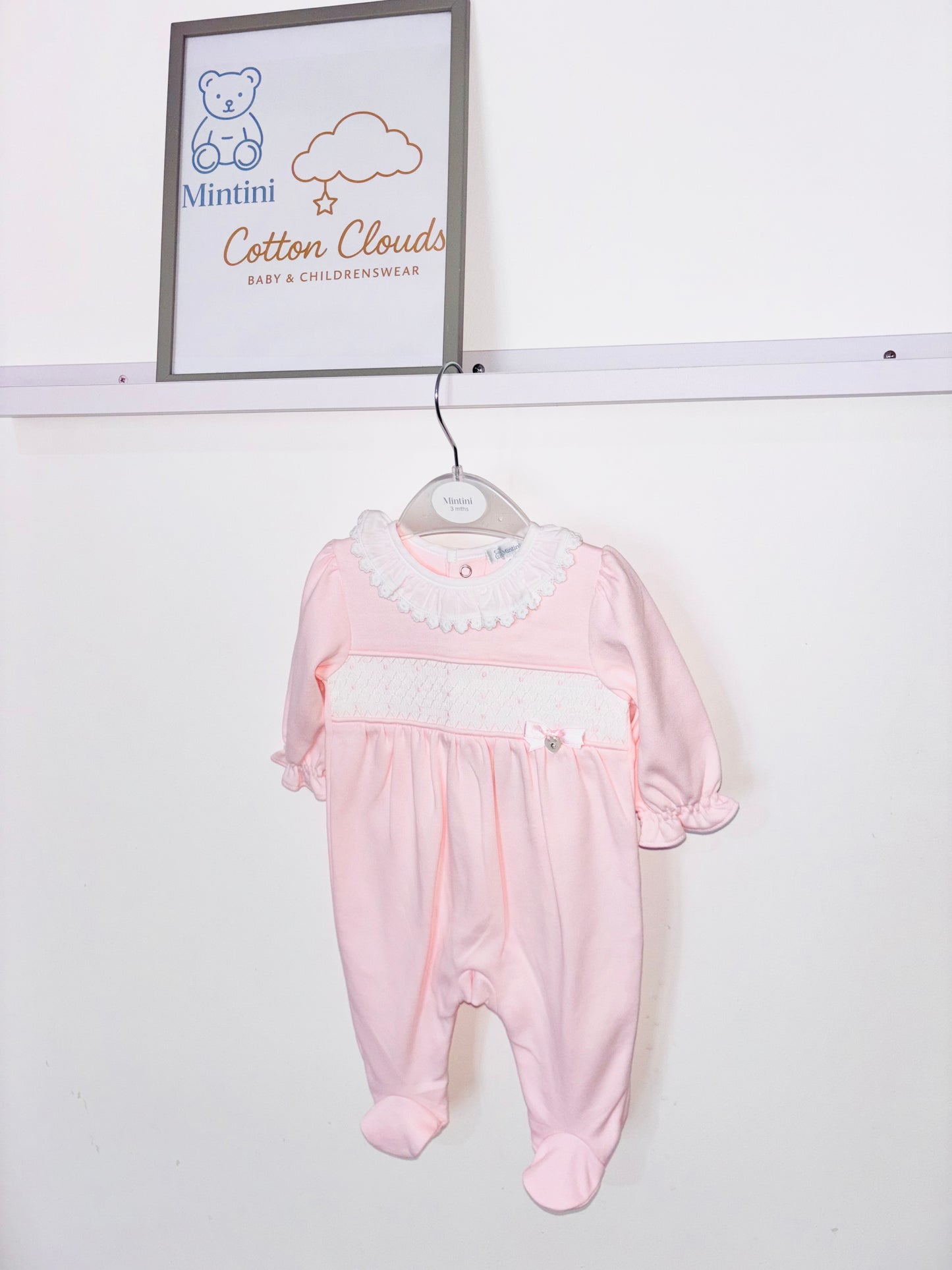 Mintini Pink Smock Onesie AW25