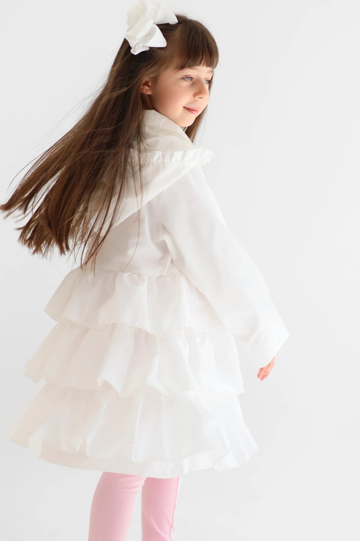 Harris Kids White Serena Frill Jacket