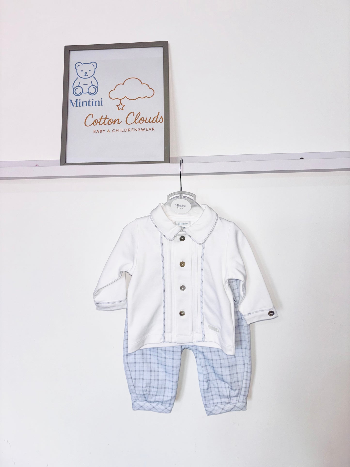 Mintini Blue Check Trouser Set