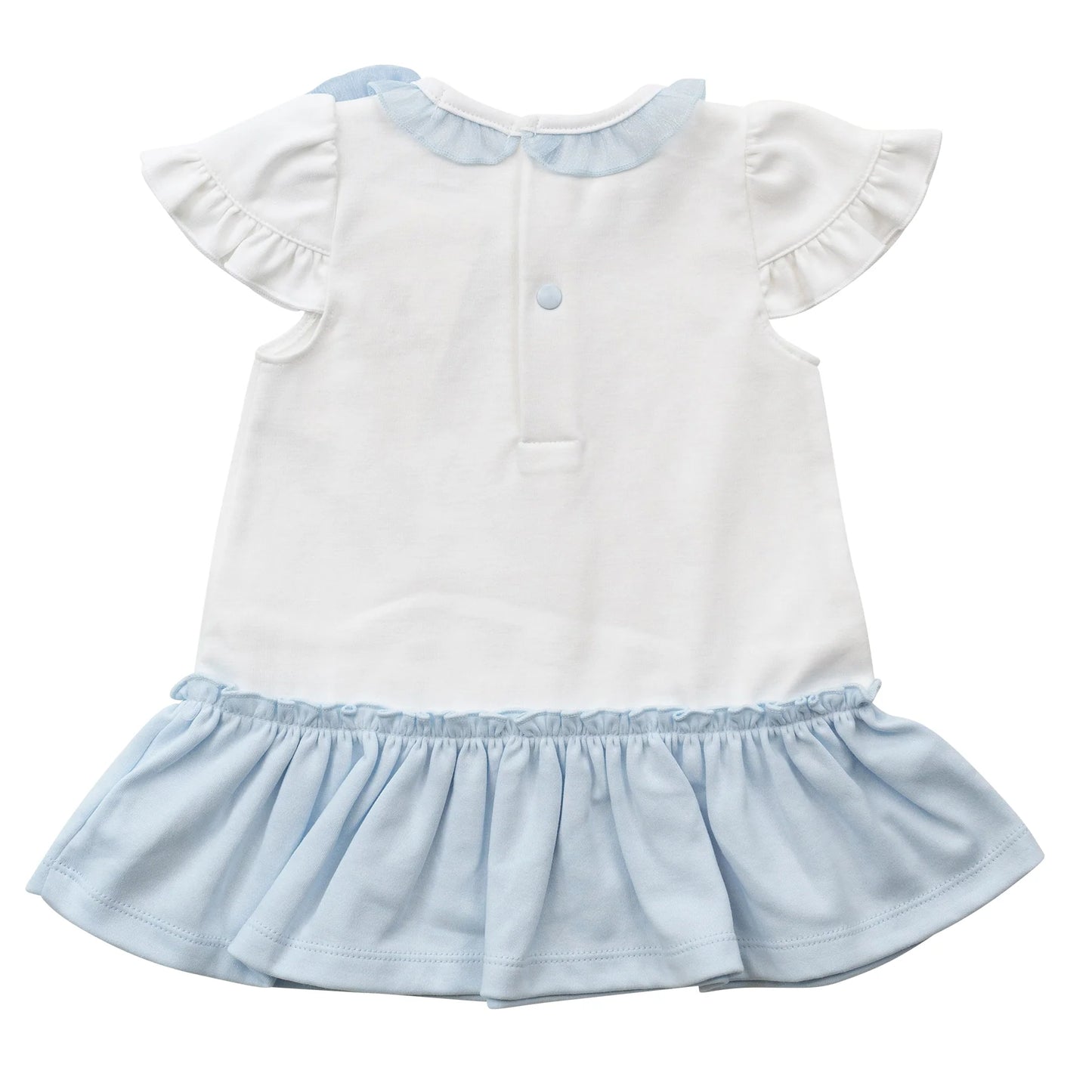 Mintini White & Blue Bow Dress
