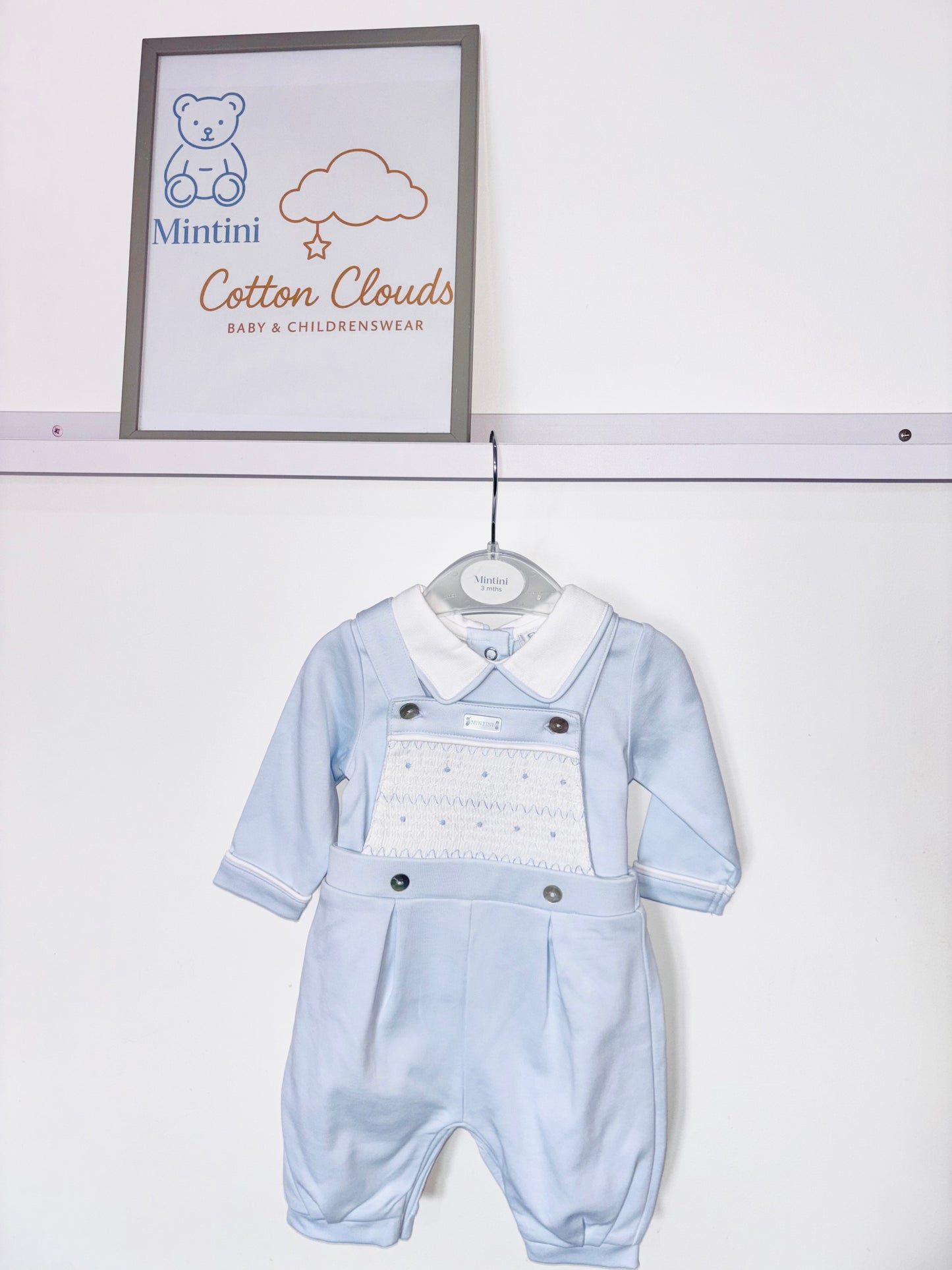 Mintini Smock Blue Dungaree Set AW25