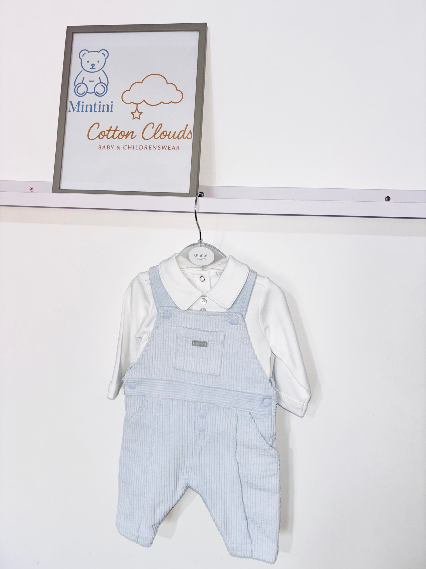 Mintini Blue Cord Dungaree AW25 Set