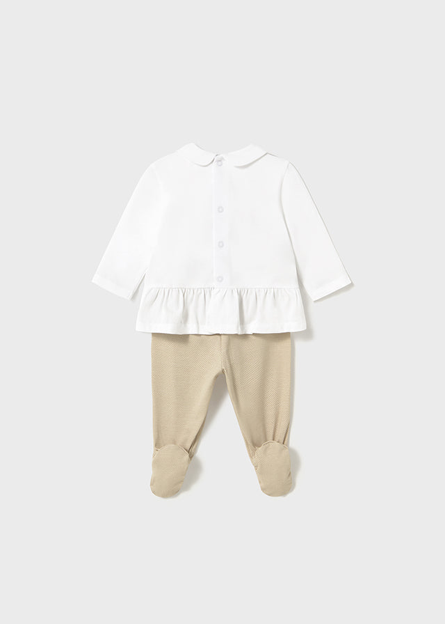 Mayoral Beige Flower Trouser Set