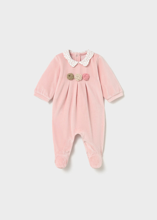 Mayoral Pink Velour All in One