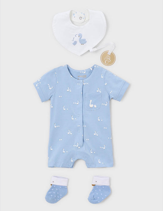 Mayoral Swan Blue Romper Set
