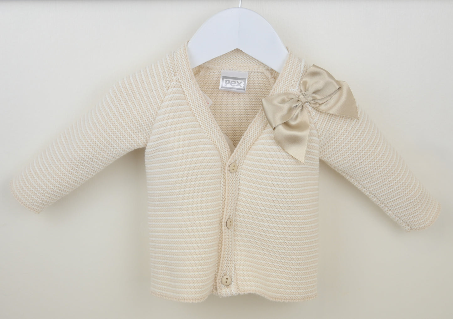Pex Beige Bow Cardigan