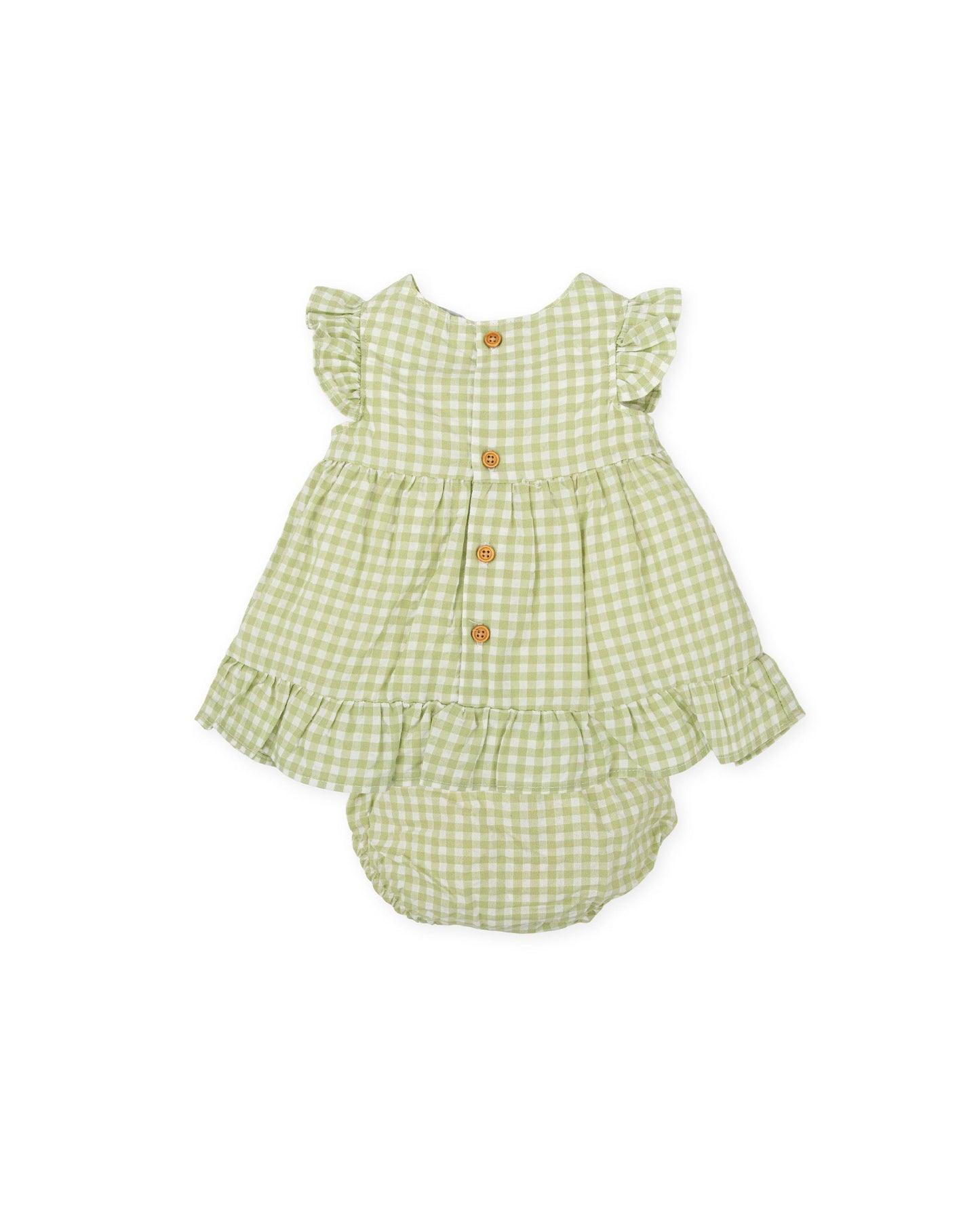 Preorder Tutto Piccolo Sage Check Dress Set
