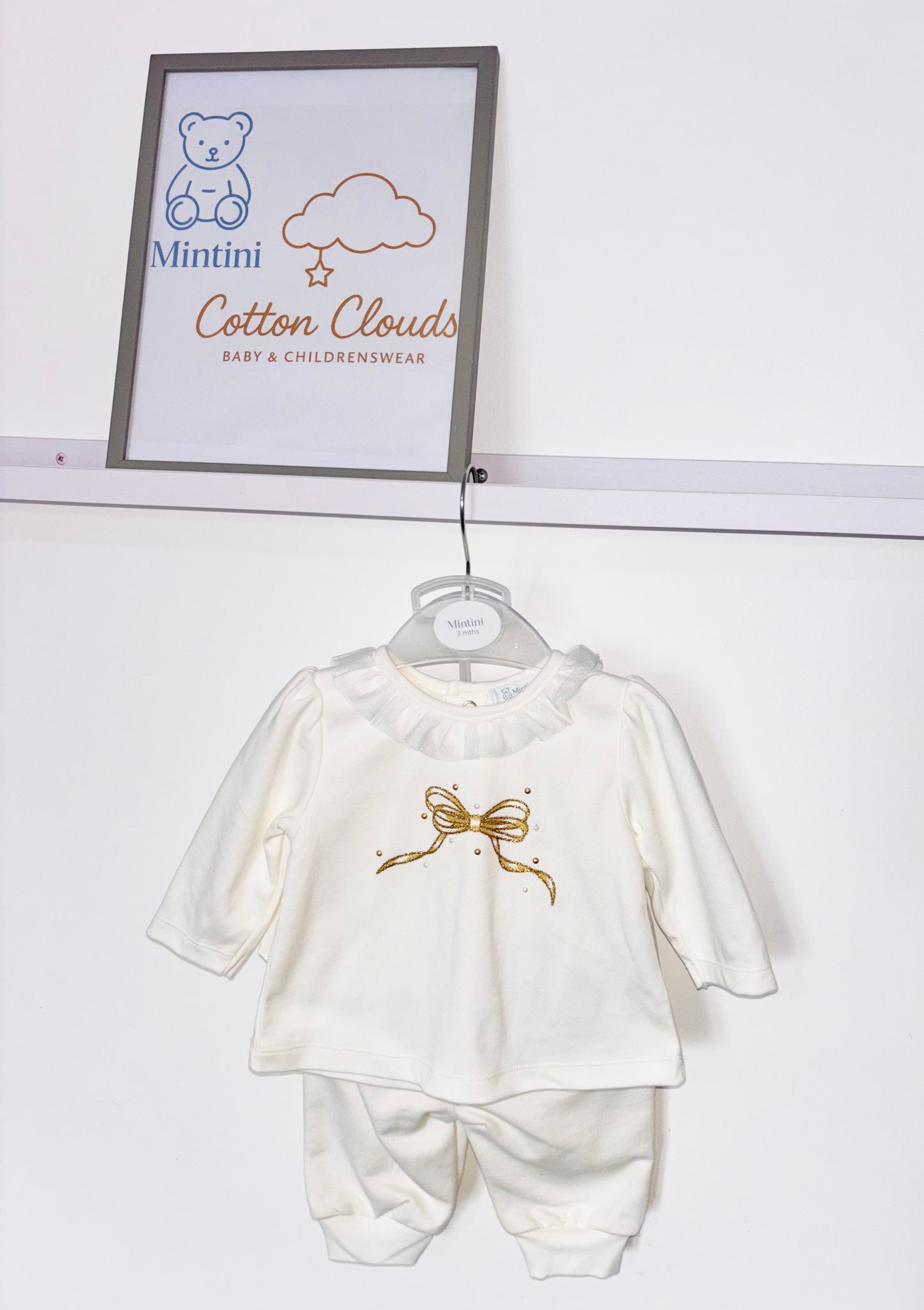 Mintini Ivory Bow Trouser AW25 Set