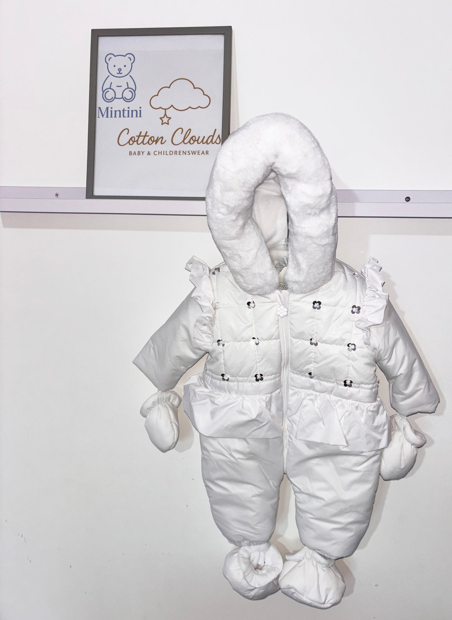 Mintini White Sequin Snowsuit AW25