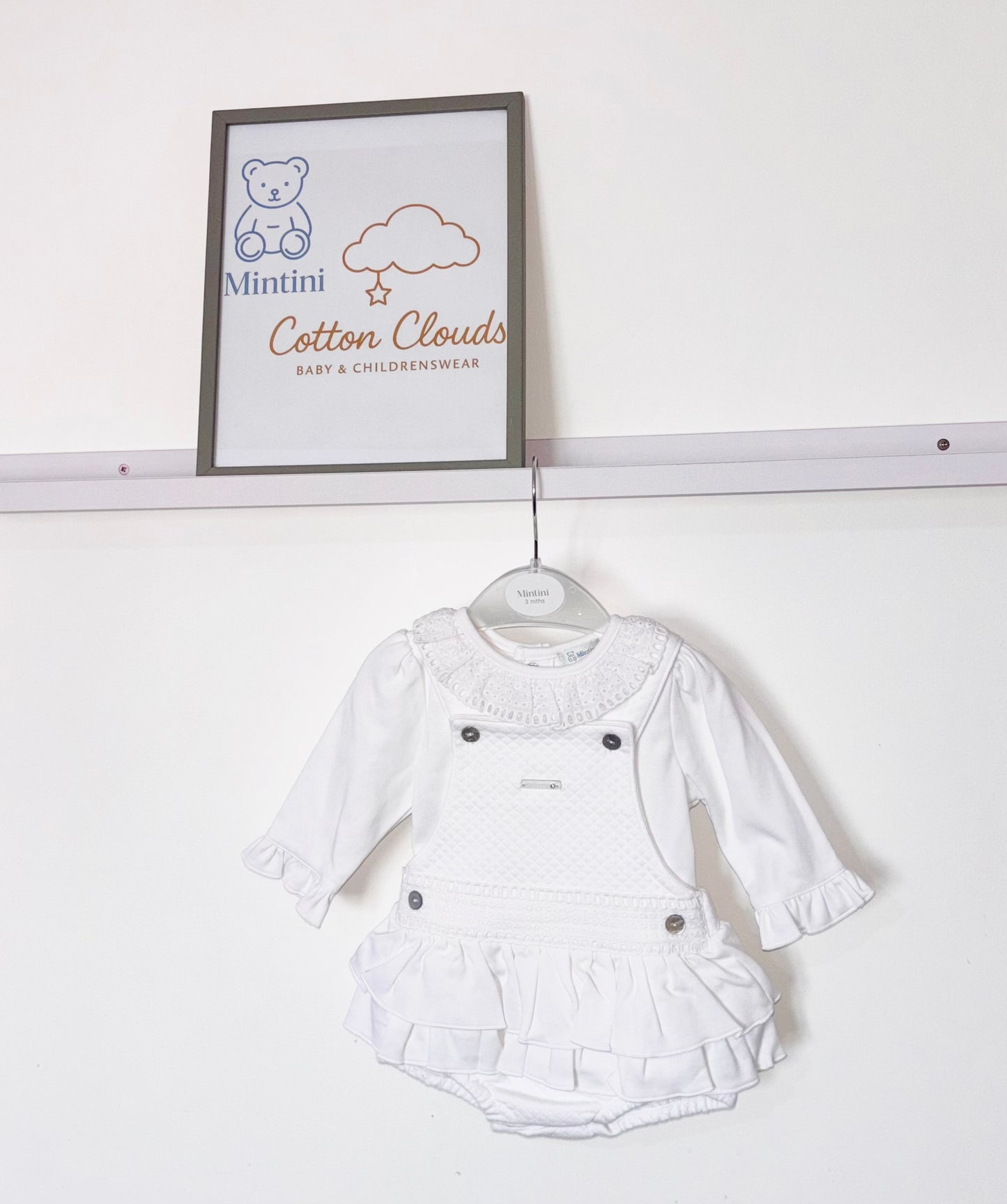 Mintini White Pinafore Set AW25
