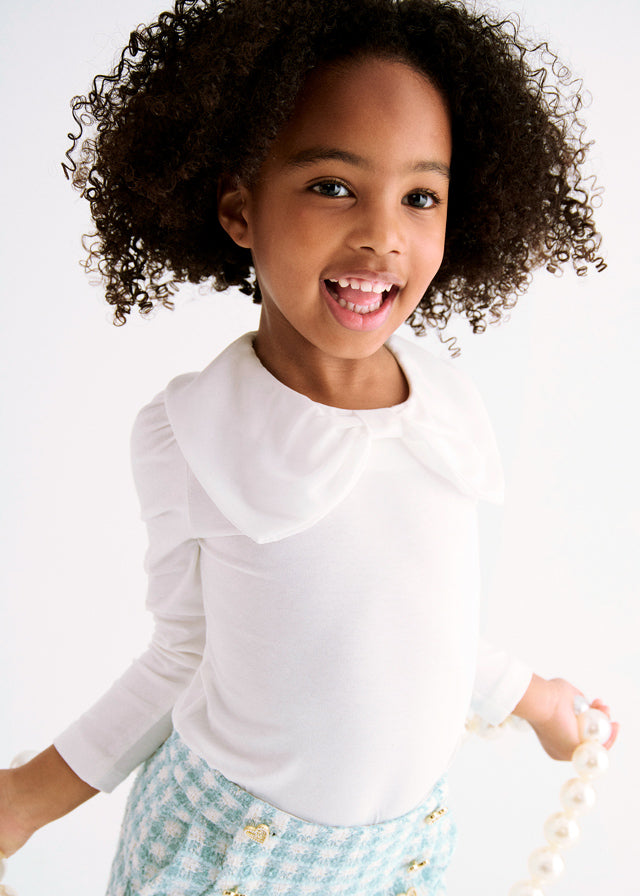 Abel & Lula Plaid Shorts & White Top