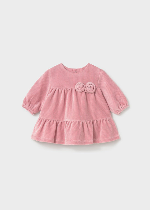 Mayoral Floral Corduroy Pink Dress
