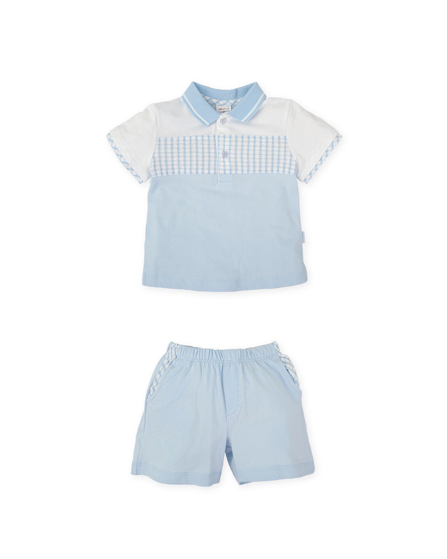 Tutto Piccolo Blue Polo Shorts Set