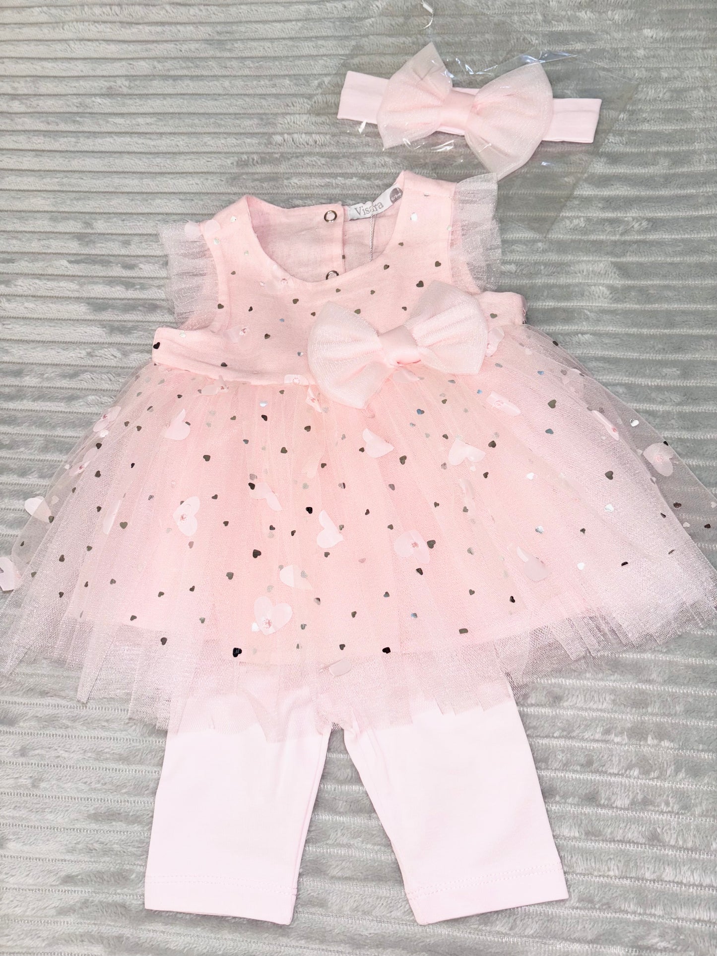 Visara Pink Heart Shorts Set