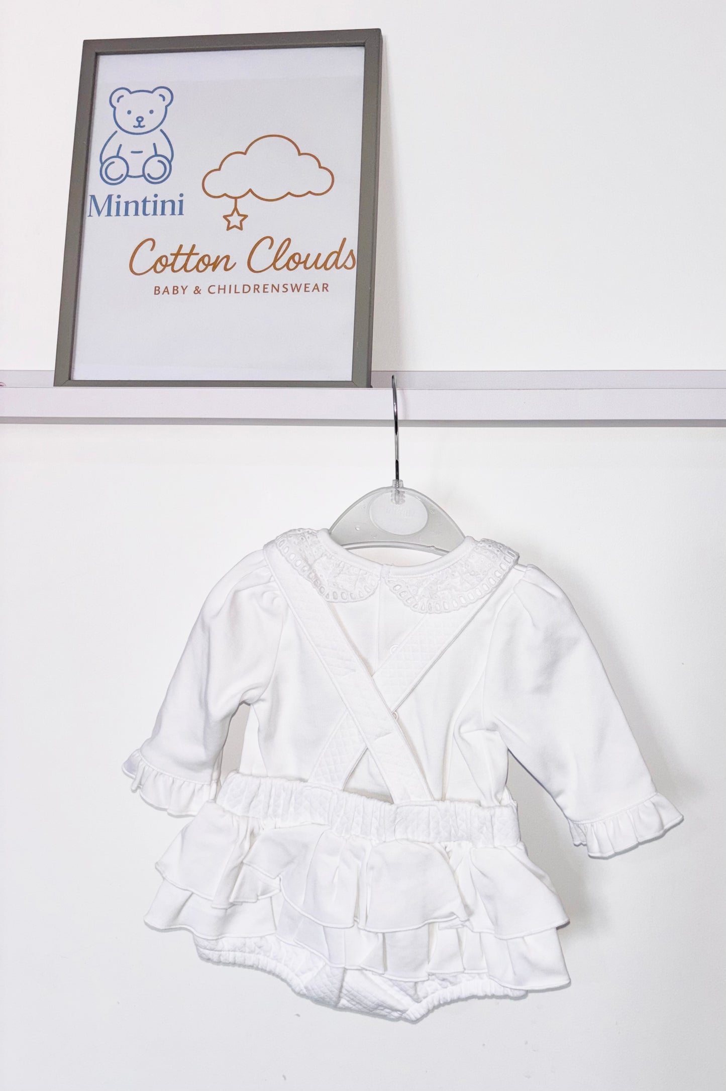 Mintini White Pinafore Set AW25