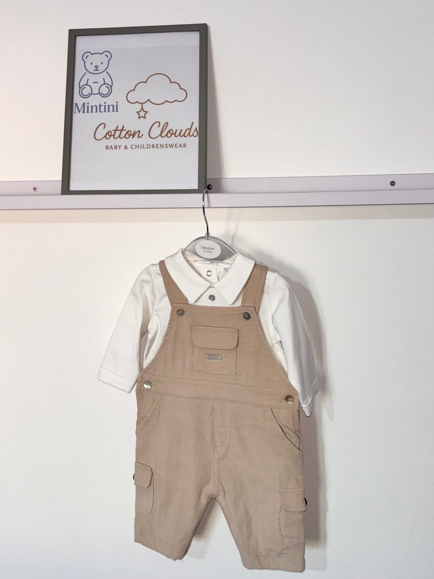 Mintini Beige AW25 Dungaree Set