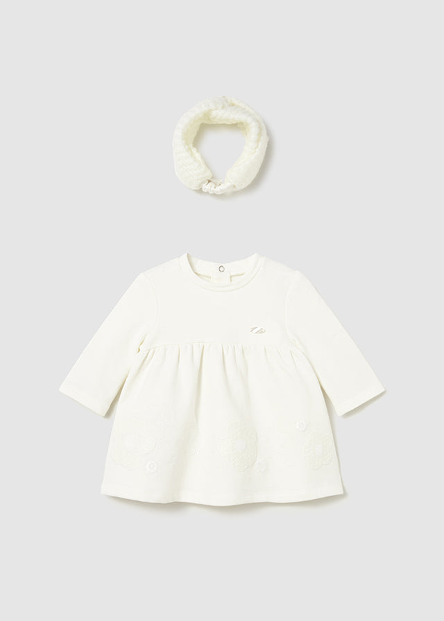 Mayoral White Flower Dress & Headband