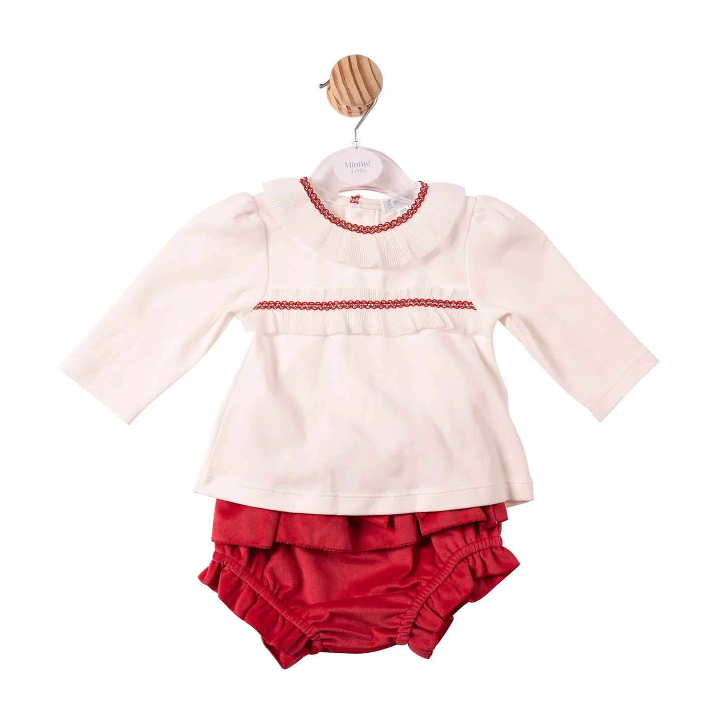 Mintini Red & Ivory Bloomer Set