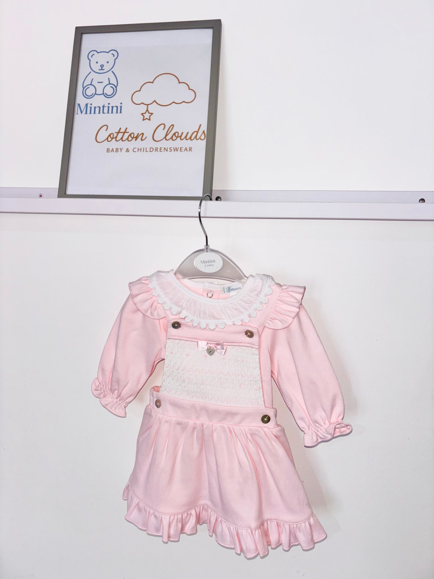 Mintini Pink Smock Pinafore Set AW25