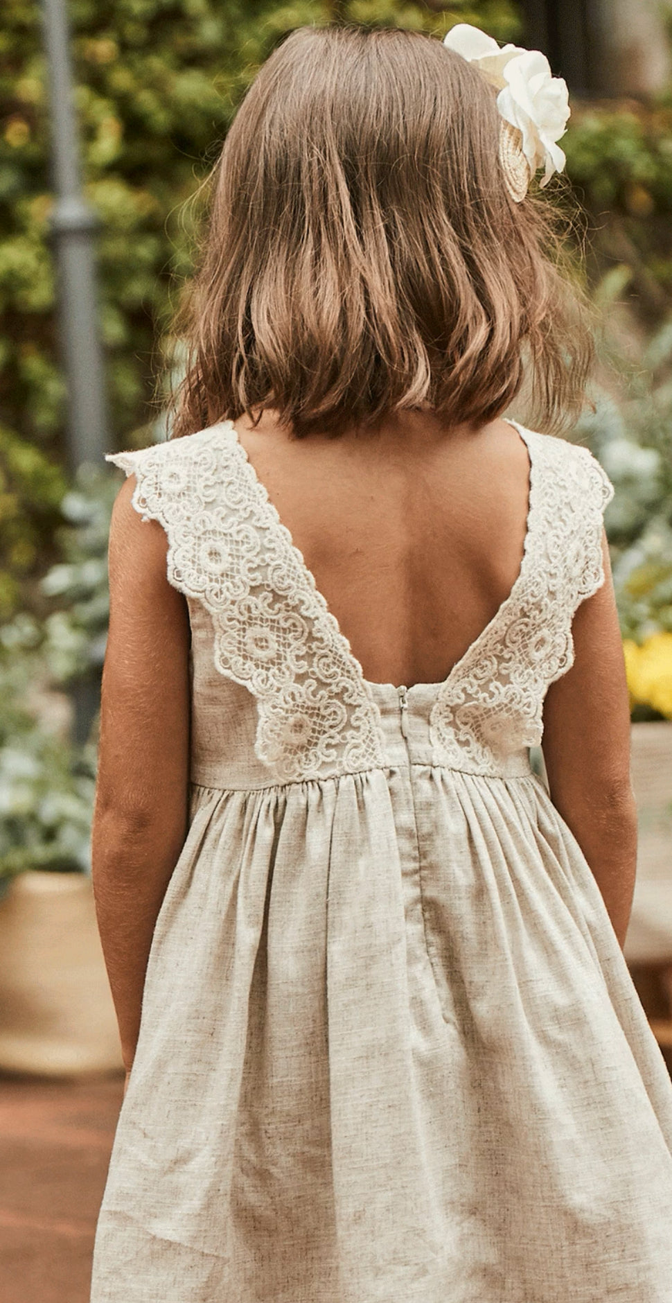 Mayoral Embroidered Linen Dress