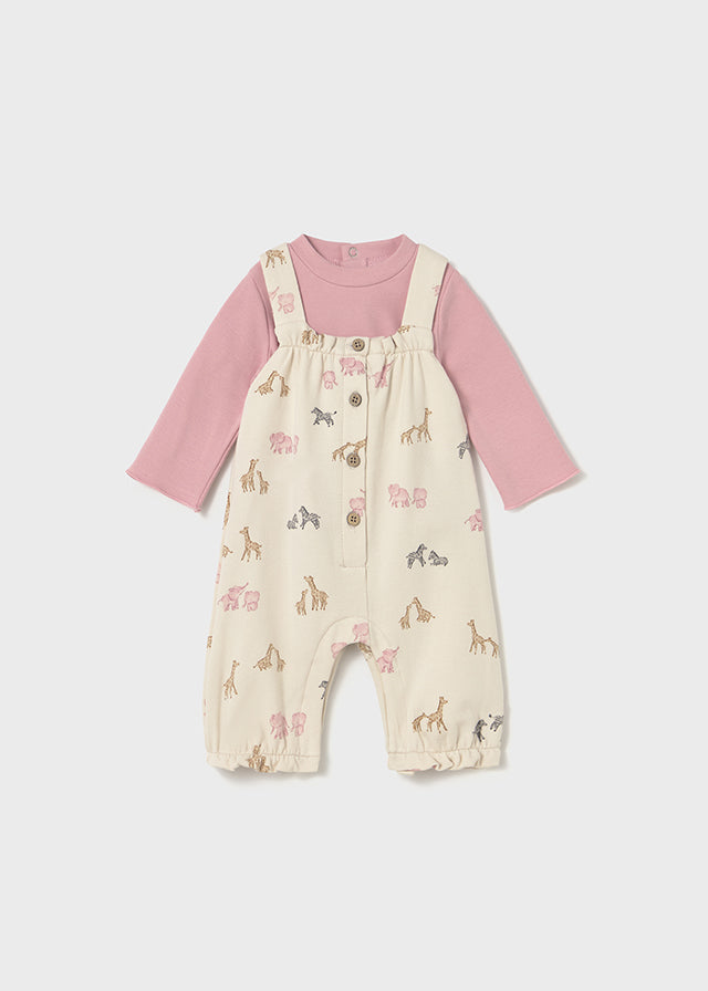 Mayoral Pink Safari Dungaree Set