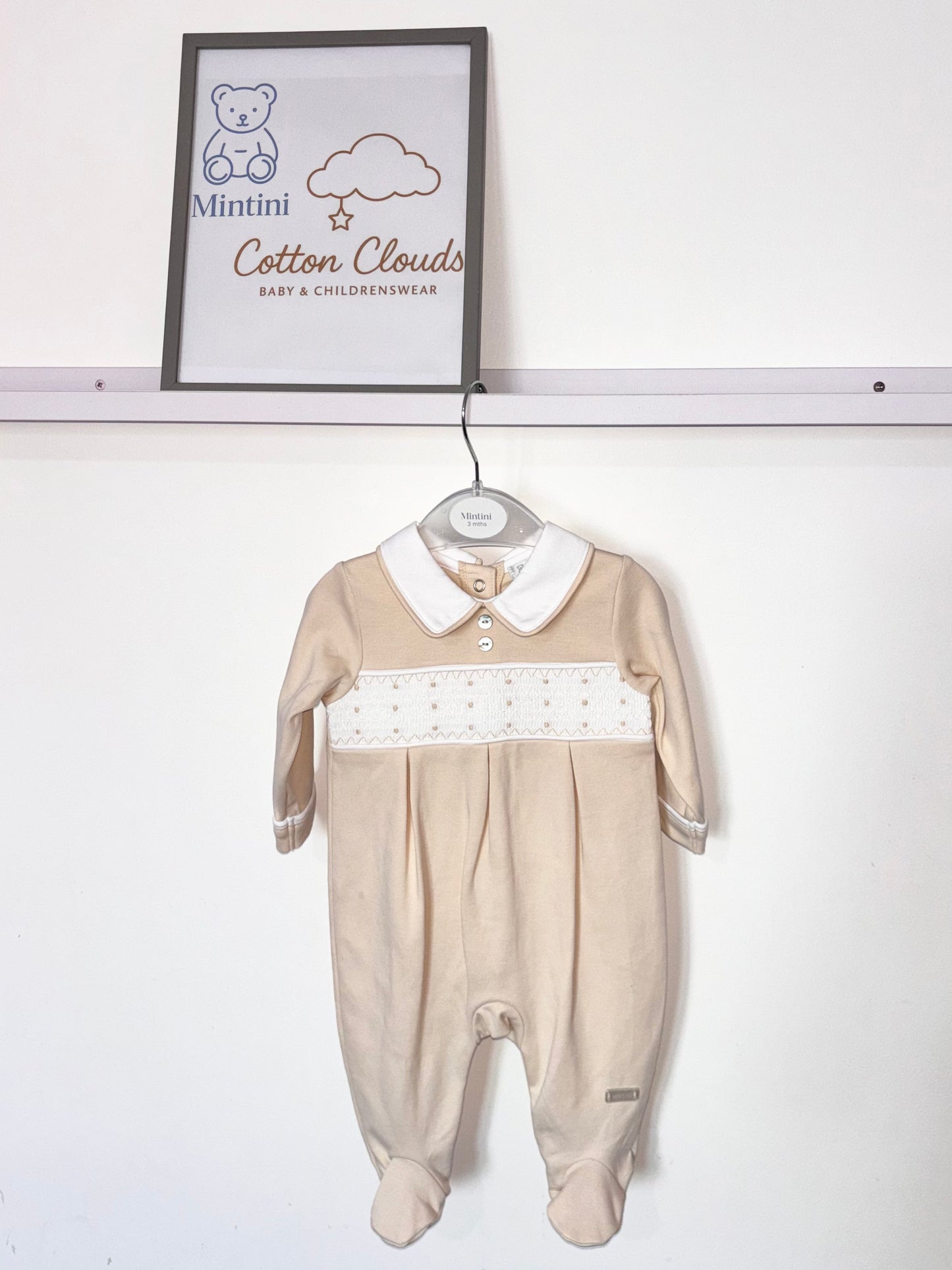 Mintini Beige Smock Onesie