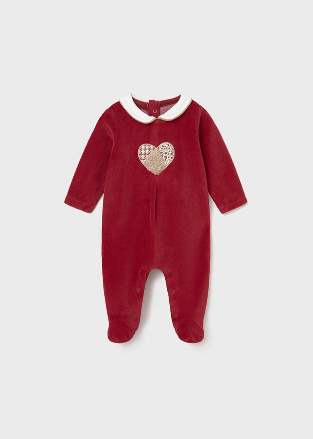 Mayoral 2 Pack Heart Cherry Velour Onesies