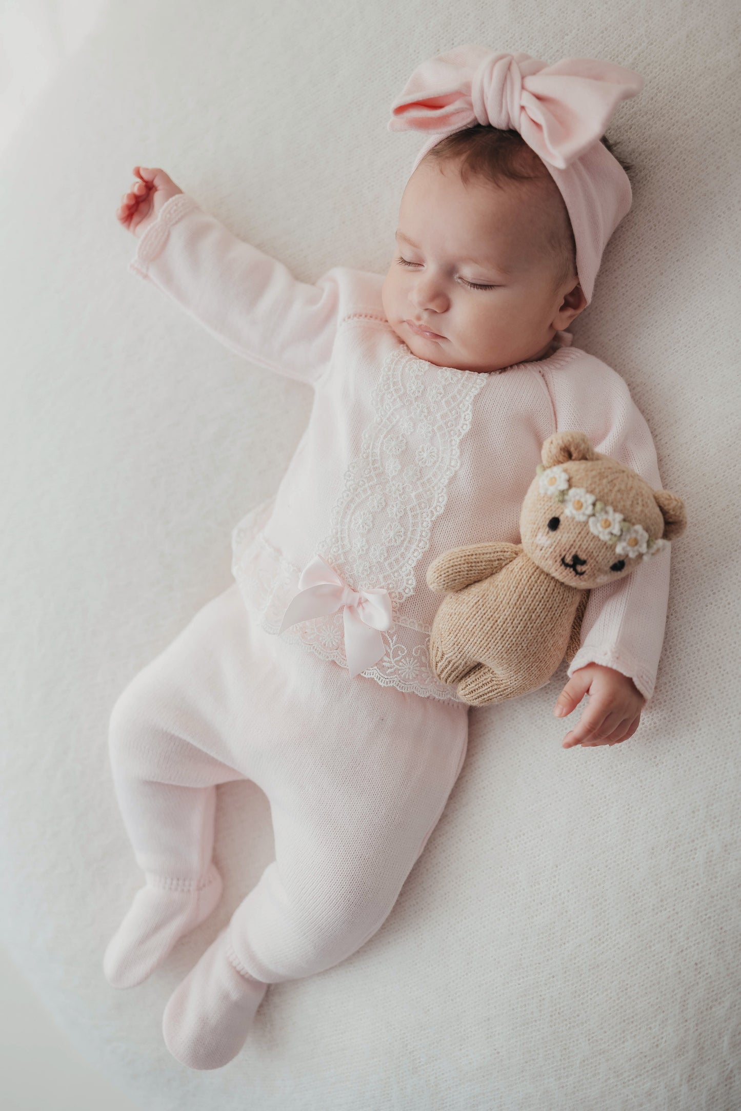 Pex Pink Lace Knitted Outfit