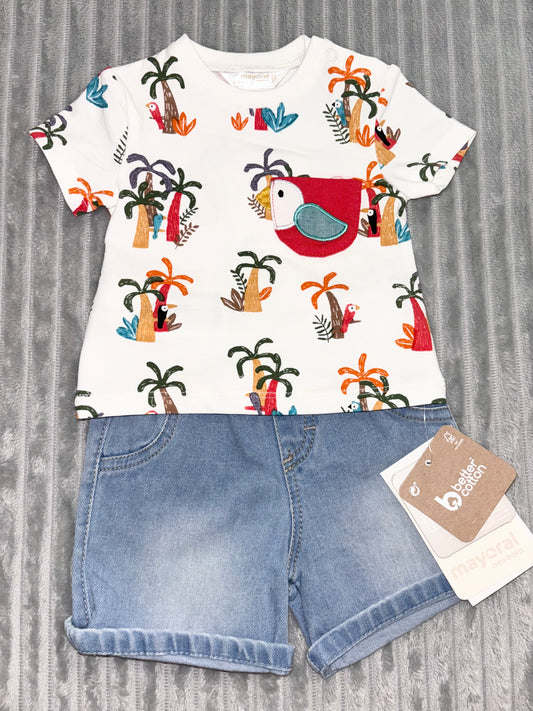 Mayoral Parrot Denim Set