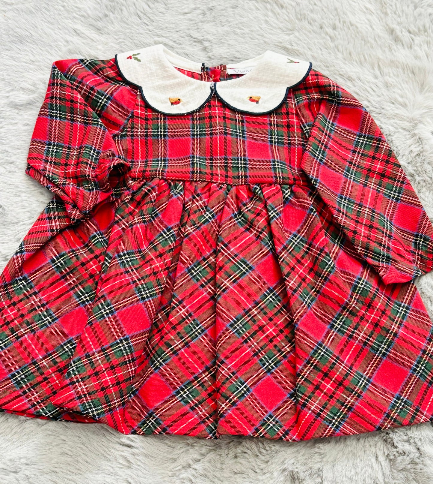 Visara Red Tartan Vintage Dress