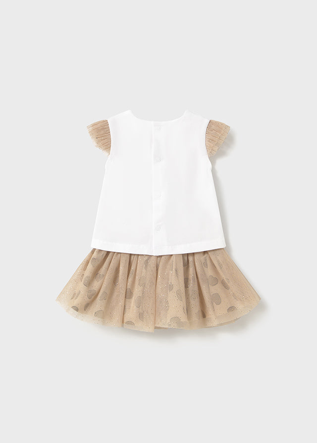 Mayoral Beige Bear Tutu Set