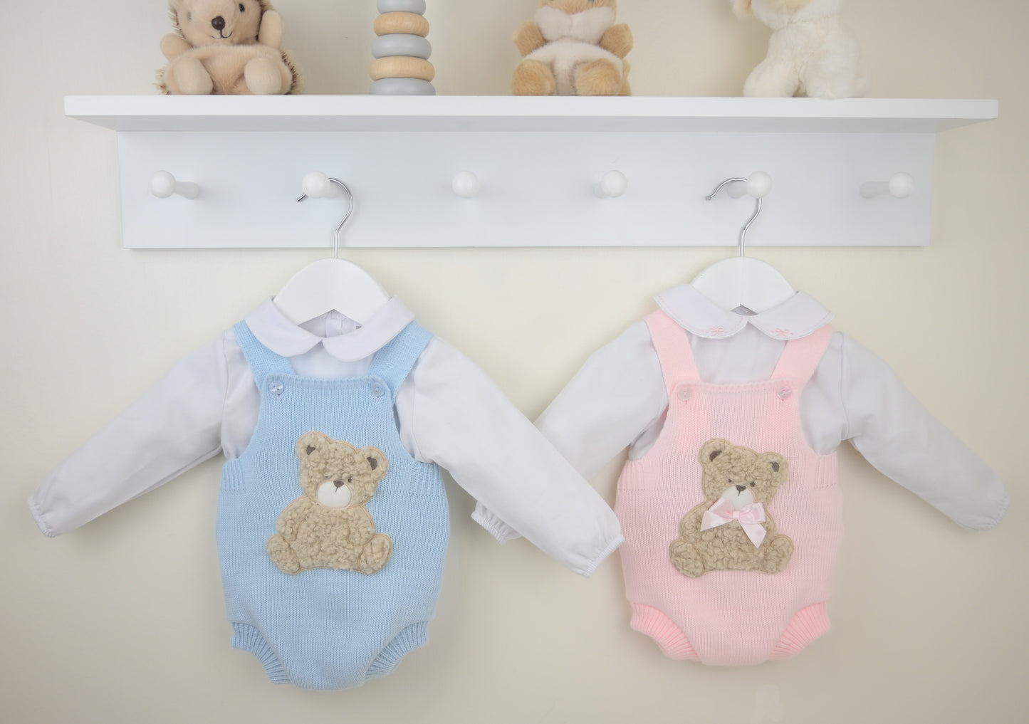Pex Pink Bear Dungaree Set