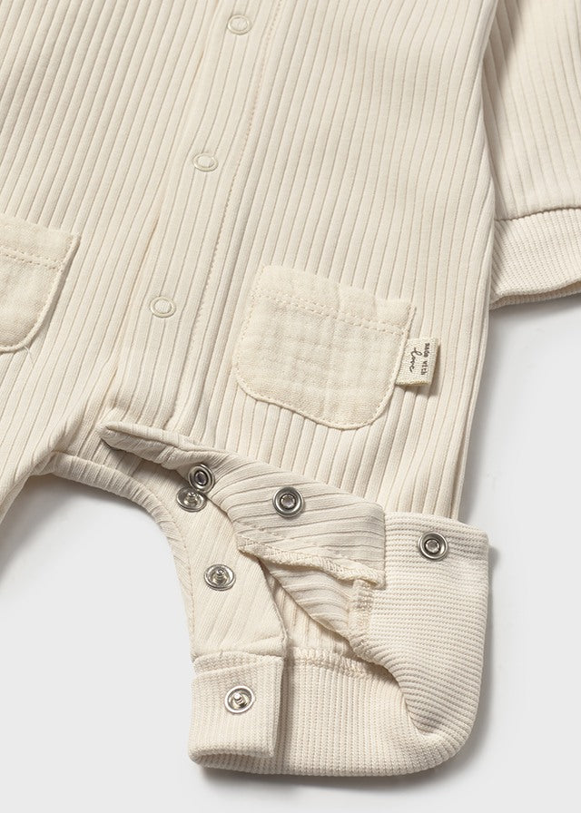 Mayoral Beige Ribbed All in One