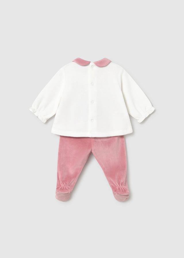 Mayoral Pink Bunny Velour Trouser Set