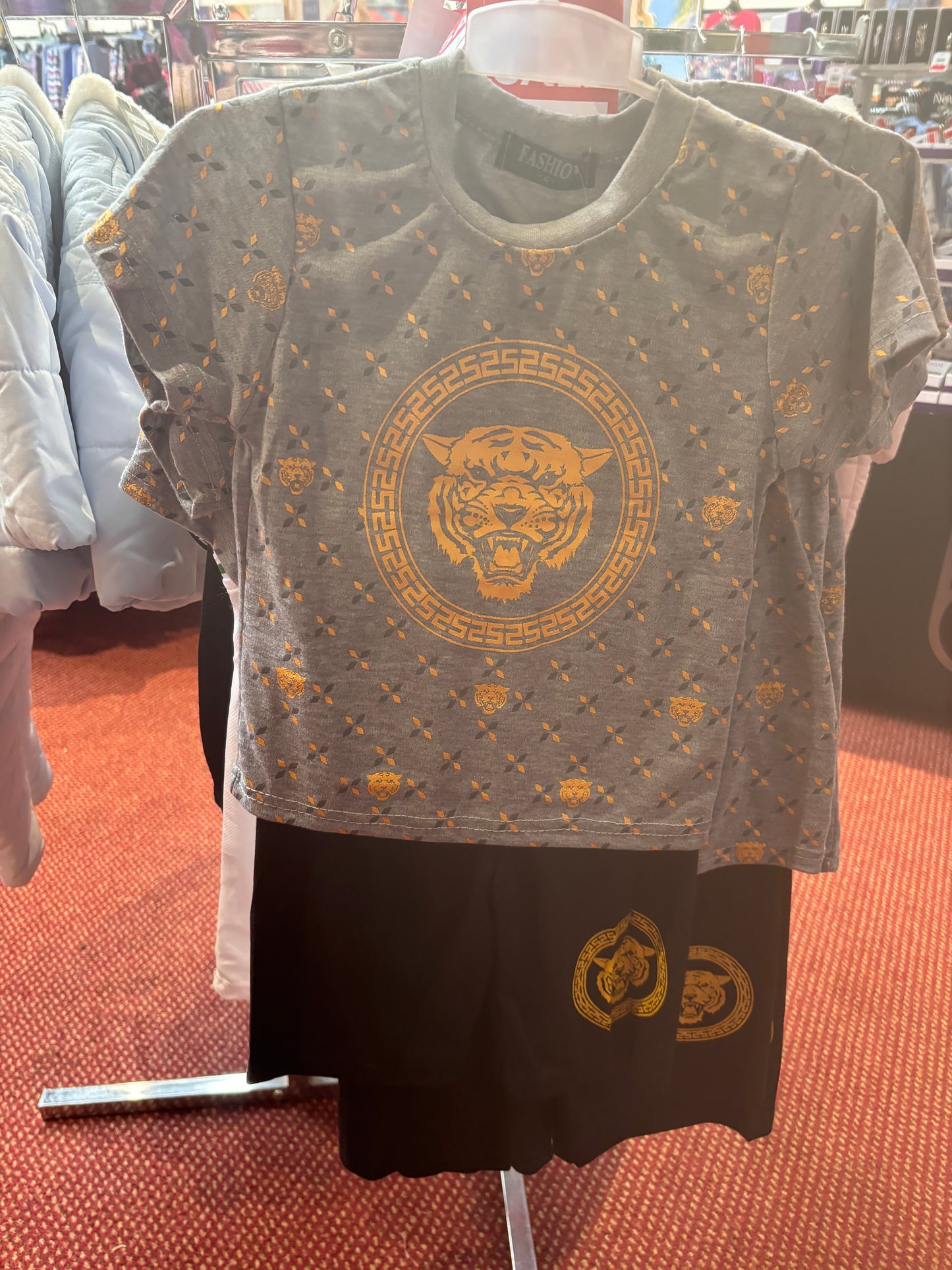 Grey Lion Shorts Set