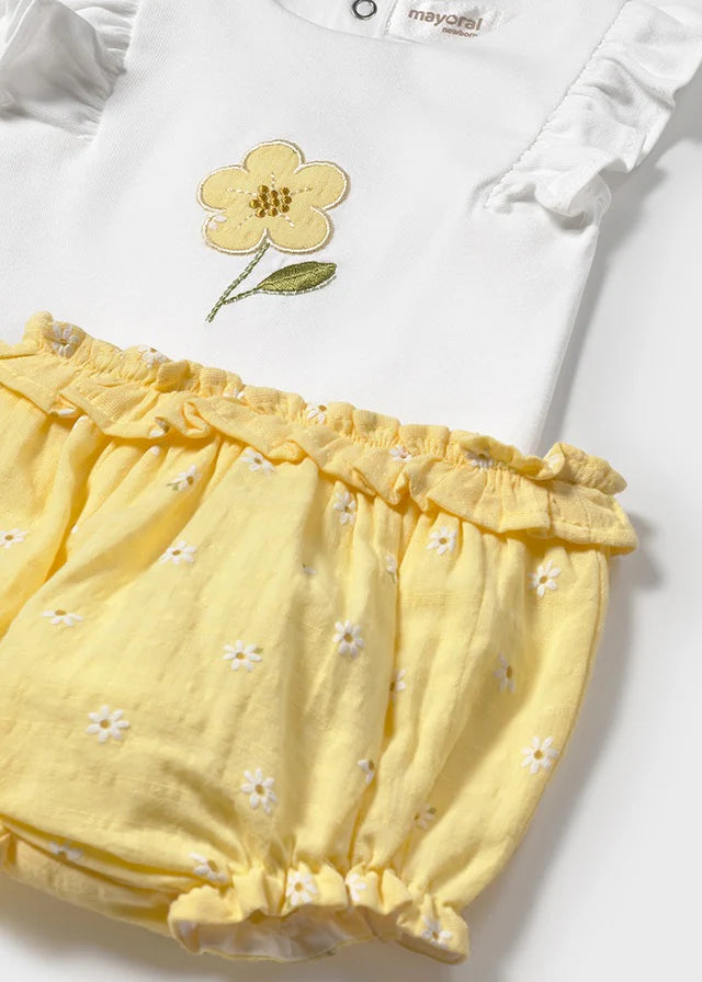 Mayoral Lemon Flower Jam Pants Set