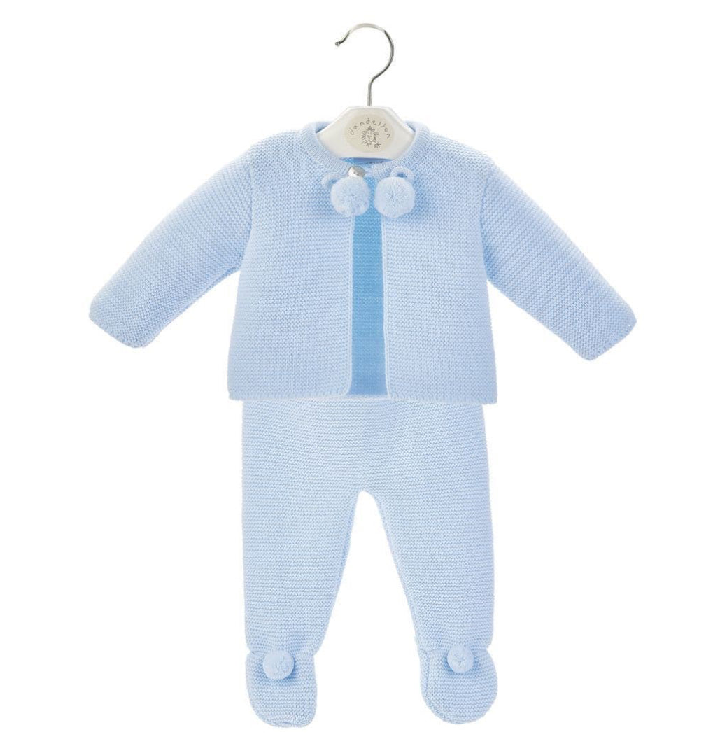 Dandelion Blue Pom Knitted Outfit