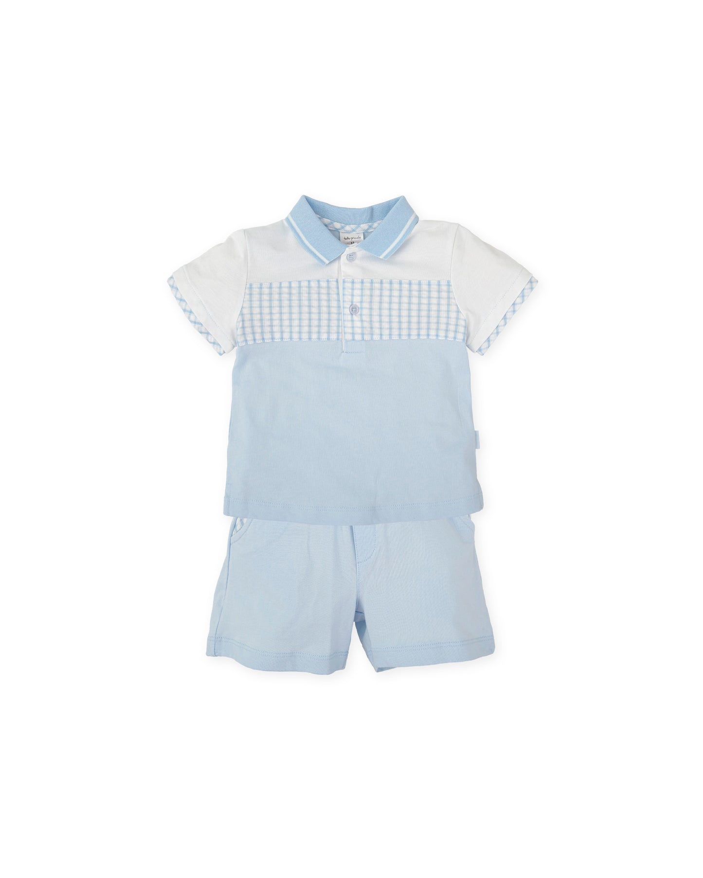 Tutto Piccolo Blue Polo Shorts Set