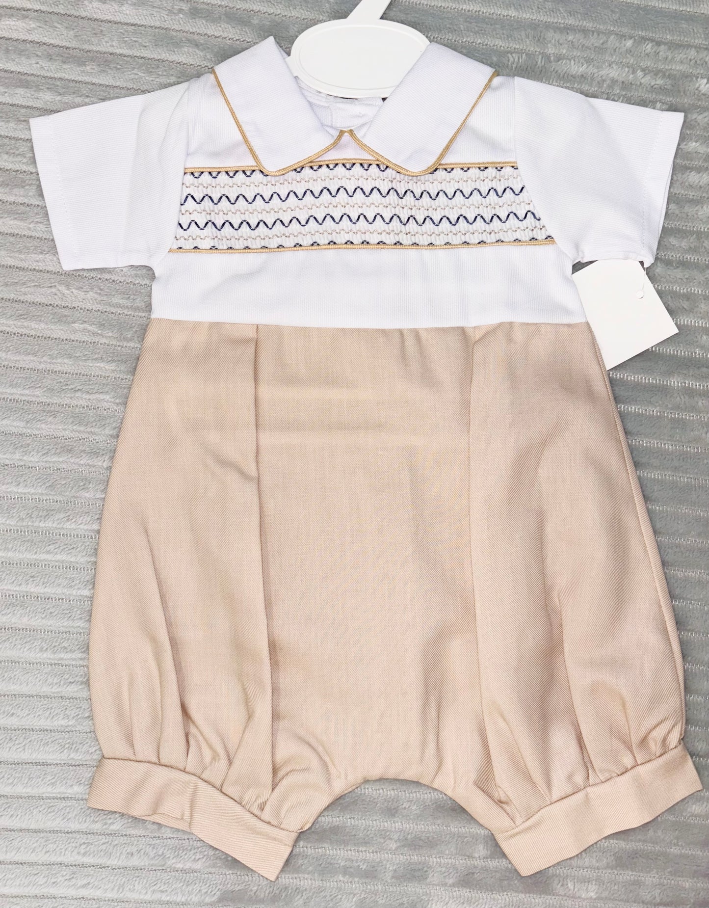 Beige Smock Romper