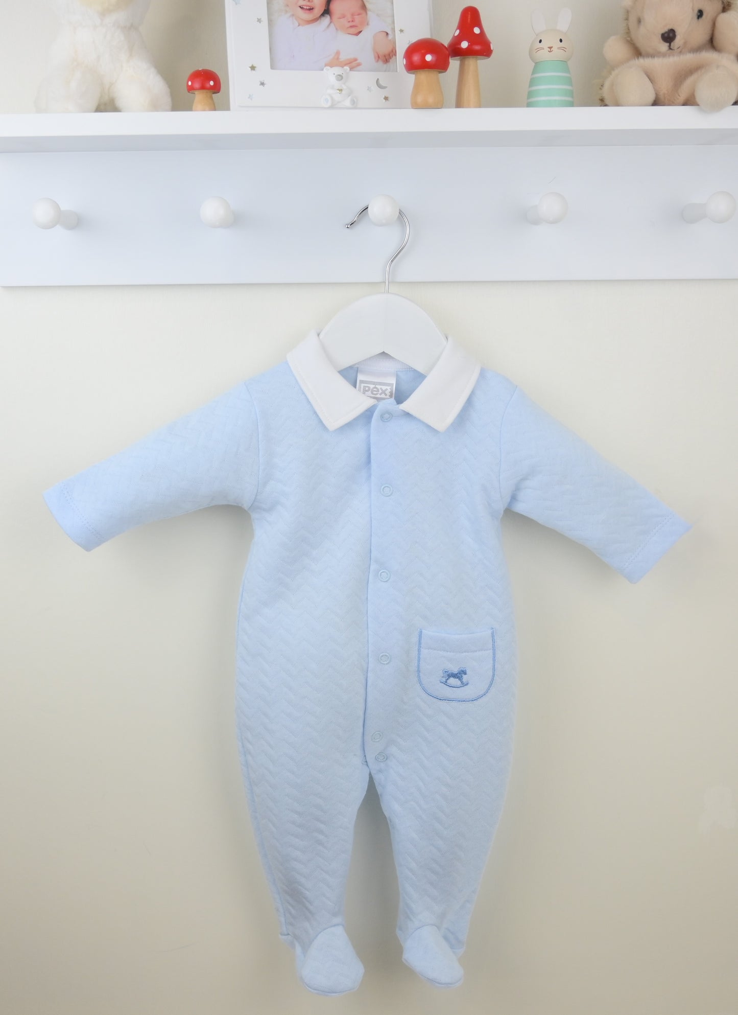Pex Blue Rocking Horse Sleepsuit