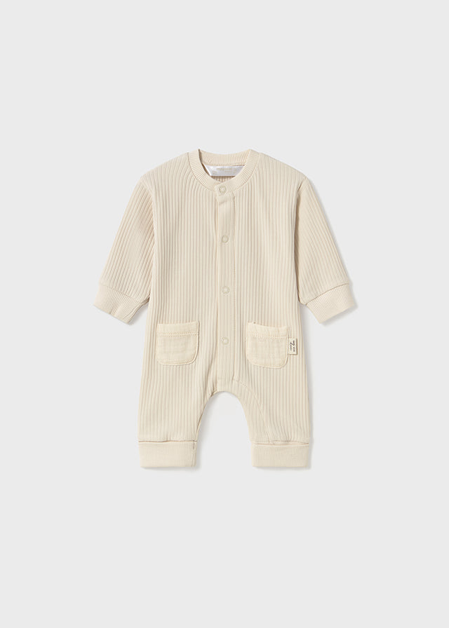 Mayoral Beige Ribbed All in One