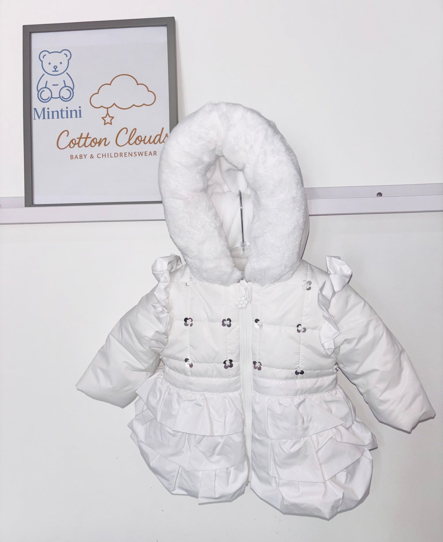 Mintini White Sequin AW25 Coat