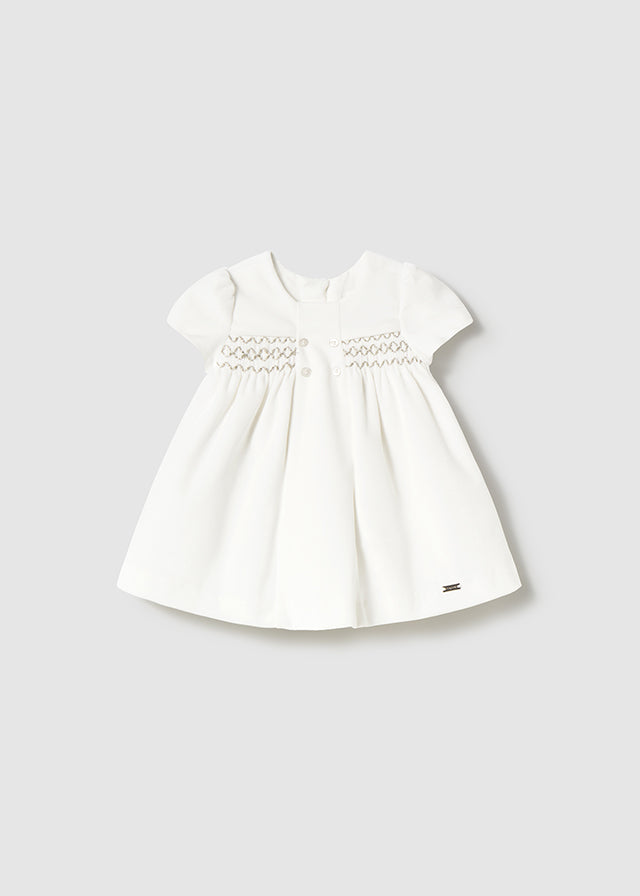 Mayoral White Velour Dress